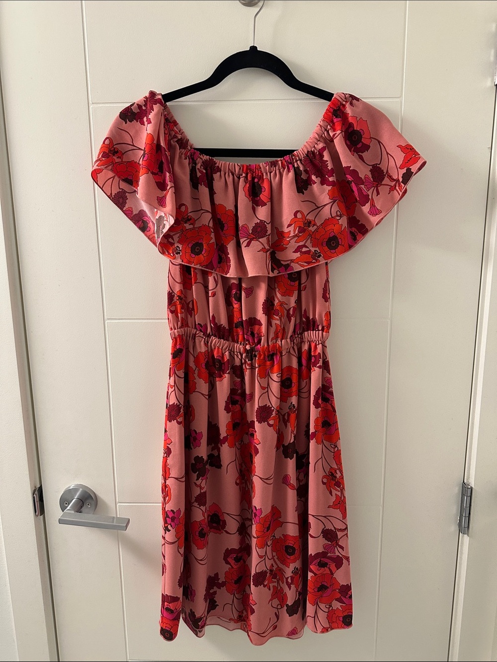 Wilfred Pink and Red Floral Off-Shoulder Top (97)